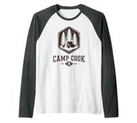 Retro Camp Cook Hoguera Chef Camping Director Vibes Personal Camiseta Manga Raglan
