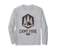 Retro Camp Cook Hoguera Chef Camping Director Vibes Personal Manga Larga
