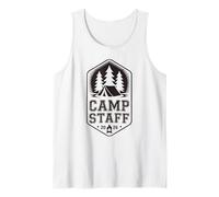 Retro Camp Staff Consejero Director de Camping Vibes Chaos Camiseta sin Mangas