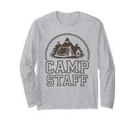 Retro Camp Staff Director Camping Anfitrión Consejero Tripulación Manga Larga