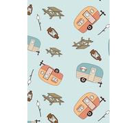 Retro Camper Notebook | Vintage RV Journal for Road Trips | Hand-Drawn Travel Trailer Cover | Camping, Glamping, & Road Trip Logbook | 6x9 Lined Journal