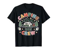 Retro Camping Crew 2025 Summer Camping a juego para niños pequeños Camiseta