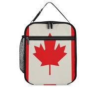 Retro Canada Flag Pattern Lunch Bag for Adults - Reusable Insulated Lunchbox, Leakproof Small Lunch Box Tote for Men & Women, Portable Food Cooler Bag for Work, Office, Picnics