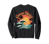 Retro Cancun Mexico Sunset Ocean Wave Travel Sudadera