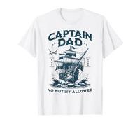 Retro Capitán Papá Barco Viejo, No Motín Permitido Humor Ambiente Camiseta
