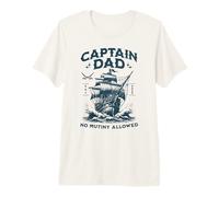 Retro Capitán Papá Barco Viejo, No Motín Permitido Humor Ambiente Camiseta Premium