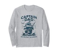 Retro Capitán Papá Barco Viejo, No Motín Permitido Humor Ambiente Manga Larga