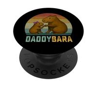 Retro Capybara Papá e Hija Bump Capybara Día del Padre PopSockets PopGrip Adhesivo