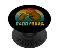 Retro Capybara Papá e Hija Fist Bump Día del Padre Divertido PopSockets PopGrip Adhesivo