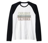 Retro Carlsbad, California Camiseta Manga Raglan