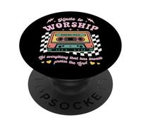 Retro Cassette Hecho para Adorar Música Cristiana Biblia Fe PopSockets PopGrip Adhesivo