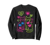 Retro Cat & Butterflies | Niños, Niñas | Primavera, 90 y 80 Sudadera