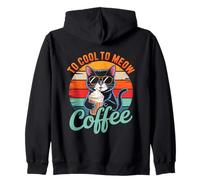 Retro Cat Coffee Lover Design for Cat Moms and Pet Owners Sudadera con Capucha