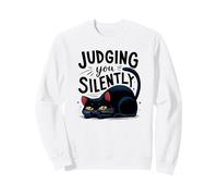 Retro Cat JUZGING You Silently Dad Selfie Pawsome Lover Sudadera