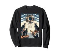 Retro Cats Total Solar Eclipse 2026 Ver Evento Celestial Sudadera