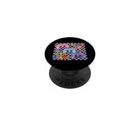 Retro Checkered Level Up 4th Grade Gamer Back to School PopSockets PopGrip Adhesivo