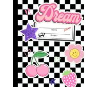 Retro Checkered Sticker Collage Composition Notebook: Y2K Aesthetic Wide Ruled Journal for Girls | Black White Checkerboard with Pink Sneakers, ... Wide Ruled Pages | Back to School Notebook