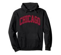 Retro Chicago Design Classic Chicago Hombres Mujeres Rojo Throwback Sudadera con Capucha