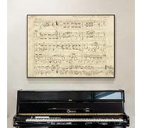 Retro Chopin Música Partitura Piano Habitación Decoración Lienzo Pintura Carteles Impresión Arte Pared Cuadros Para Sala De Estar Hotel Decoración Del Hogar 60X90Cm Sin Marco