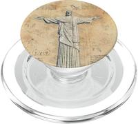 Retro Christ The Redeemer Illustration For Vintage Christian PopSockets PopGrip para MagSafe