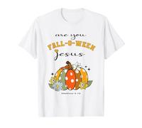 Retro Christian Halloween Are You Falloween Jesús Calabaza Camiseta gráfica económica, Hombre, Blanco, S