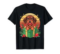 Retro Christmas Dachshund X-Mas Ornaments Dachshund Doxie Camiseta