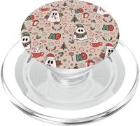 Retro Christmas Ghost Ho Ho Merry Holiday PopSockets PopGrip para MagSafe