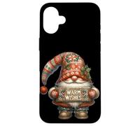 Retro Christmas GNOME For Women and Men with Warm Wishes Carcasa para iPhone 16 Plus