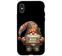 Retro Christmas GNOME For Women and Men with Warm Wishes Carcasa para iPhone X/XS