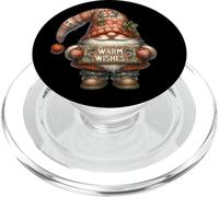 Retro Christmas GNOME For Women and Men with Warm Wishes PopSockets PopGrip para MagSafe