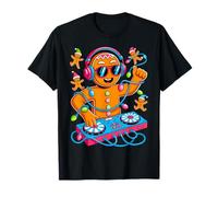 Retro Christmas House Music Gingerbread DJ Techno Rave EDM Camiseta