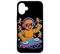 Retro Christmas House Music Gingerbread DJ Techno Rave EDM Carcasa para iPhone 16 Plus