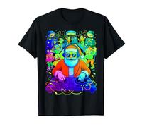Retro Christmas House Music Santa DJ Techno Rave EDM Xmas Camiseta