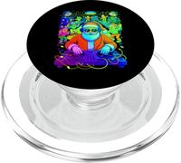 Retro Christmas House Music Santa DJ Techno Rave EDM Xmas PopSockets PopGrip para MagSafe