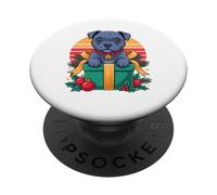 Retro Christmas Staffordshire Bull Terrier X-Mas Staffy PopSockets PopGrip Adhesivo