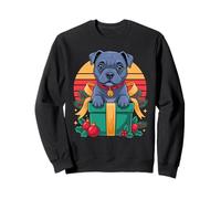 Retro Christmas Staffordshire Bull Terrier X-Mas Staffy Sudadera