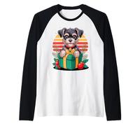 Retro Christmas Standard Schnauzer X-Mas Ornaments Camiseta Manga Raglan