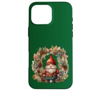 Retro Christmas Wreath with Pine Cones Cute Christmas GNOME Carcasa para iPhone 16 Pro MAX