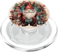 Retro Christmas Wreath with Pine Cones Xmas GNOME Santa PopSockets PopGrip para MagSafe