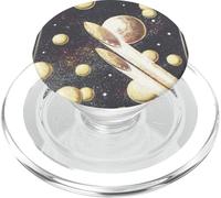 Retro Ciencia Ficción OVNIs Platillos Voladores A Través del Espacio PopSockets PopGrip para MagSafe