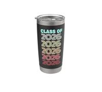Retro CLASS of 2026 Orgulloso Graduación Hello Summer 12th Grade Vaso térmico de acero inoxidable de doble pared