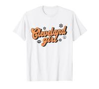 Retro Cleveland Chica Vintage Groovy City Camiseta