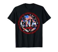 Retro CNA Certified Nursing Assistant Bandera de Estados Unidos 4 de julio Camiseta