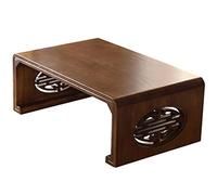 Retro Coffee Table Japanese Tatami Table Living Room Zen Tea Table Low Table Suitable For Bay Window (Color : Hetao, Size : 60x40x30cm)