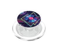 Retro Colorido Vinilo Records Patrón Vintage Music Lover PopSockets PopGrip para MagSafe