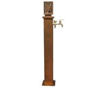 Retro Columna de Agua del Jardín, Independiente Acero Inoxidable Columna de Agua, con Grifo de Latón para Césped, Patios
