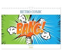 Retro Comic Explosions (Wandkalender 2026 DIN A4 quer), CALVENDO Monatskalender: Wir zünden jeden Monat eine neue Bombe, zwölf Comic Explosionen für dein Jahr!