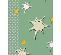 Retro Comic Pop Art College Ruled Composition Notebook - Aesthetic Green Starburst Journal with Vintage Dot Pattern | 7.5″×9.5″ Softcover for School, College & Work - 200 College Ruled Pages