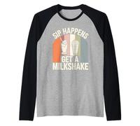Retro Comida Rápida Nostalgia Vintage Diner Papas Fritas Batidos Hamburguesas Camiseta Manga Raglan