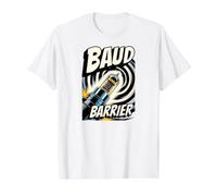 Retro Computer Baud Barrier Vintage Dial Up Modem Graphic Camiseta gráfica económica, Hombre, Blanco, XL